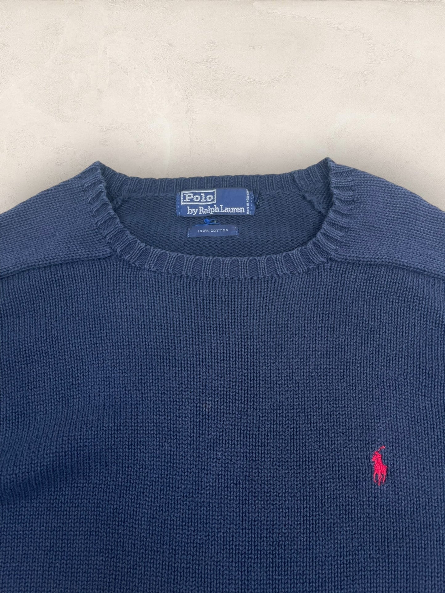 Pull Homme Col Rond Ralph Lauren Bleu Marine coton XL Ref:4039 - Bleu Marine - XL - amifrip