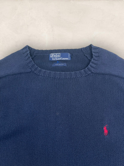 Pull Homme Col Rond Ralph Lauren Bleu Marine coton XL Ref:4039 - Bleu Marine - XL - amifrip