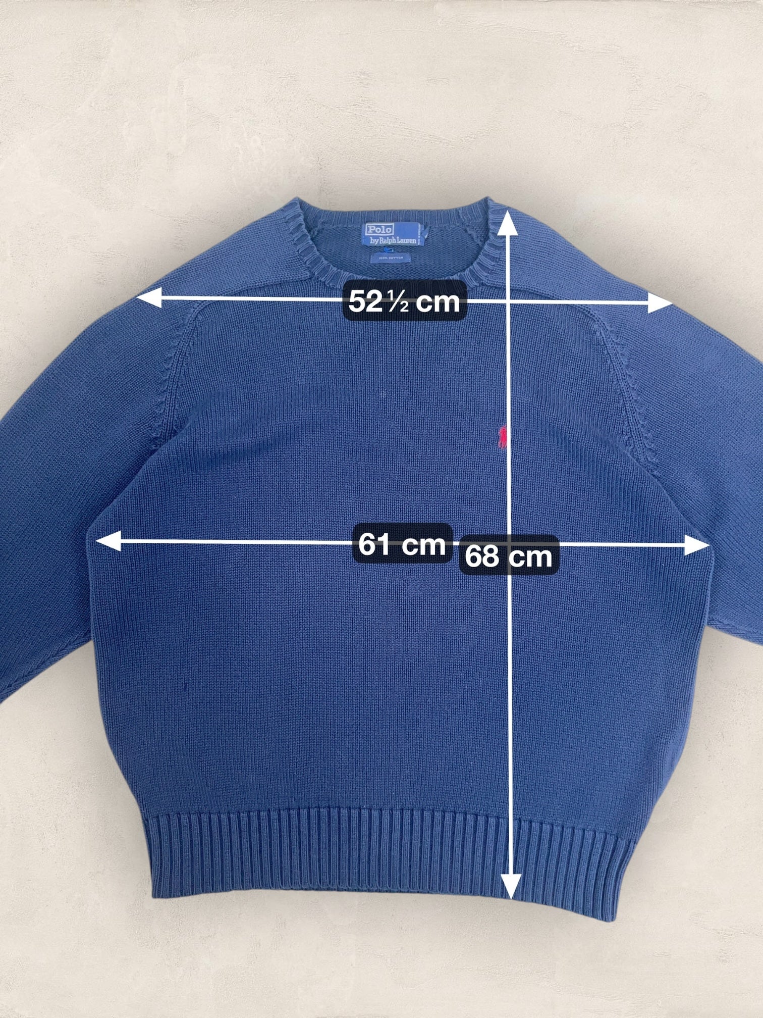 Pull Homme Col Rond Ralph Lauren Bleu Marine coton XL Ref:4039 - Bleu Marine - XL - amifrip