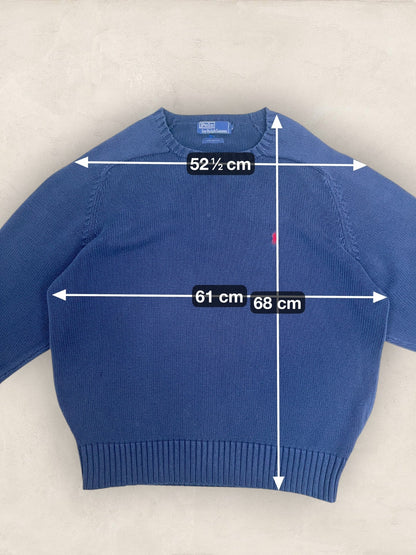 Pull Homme Col Rond Ralph Lauren Bleu Marine coton XL Ref:4039 - Bleu Marine - XL - amifrip