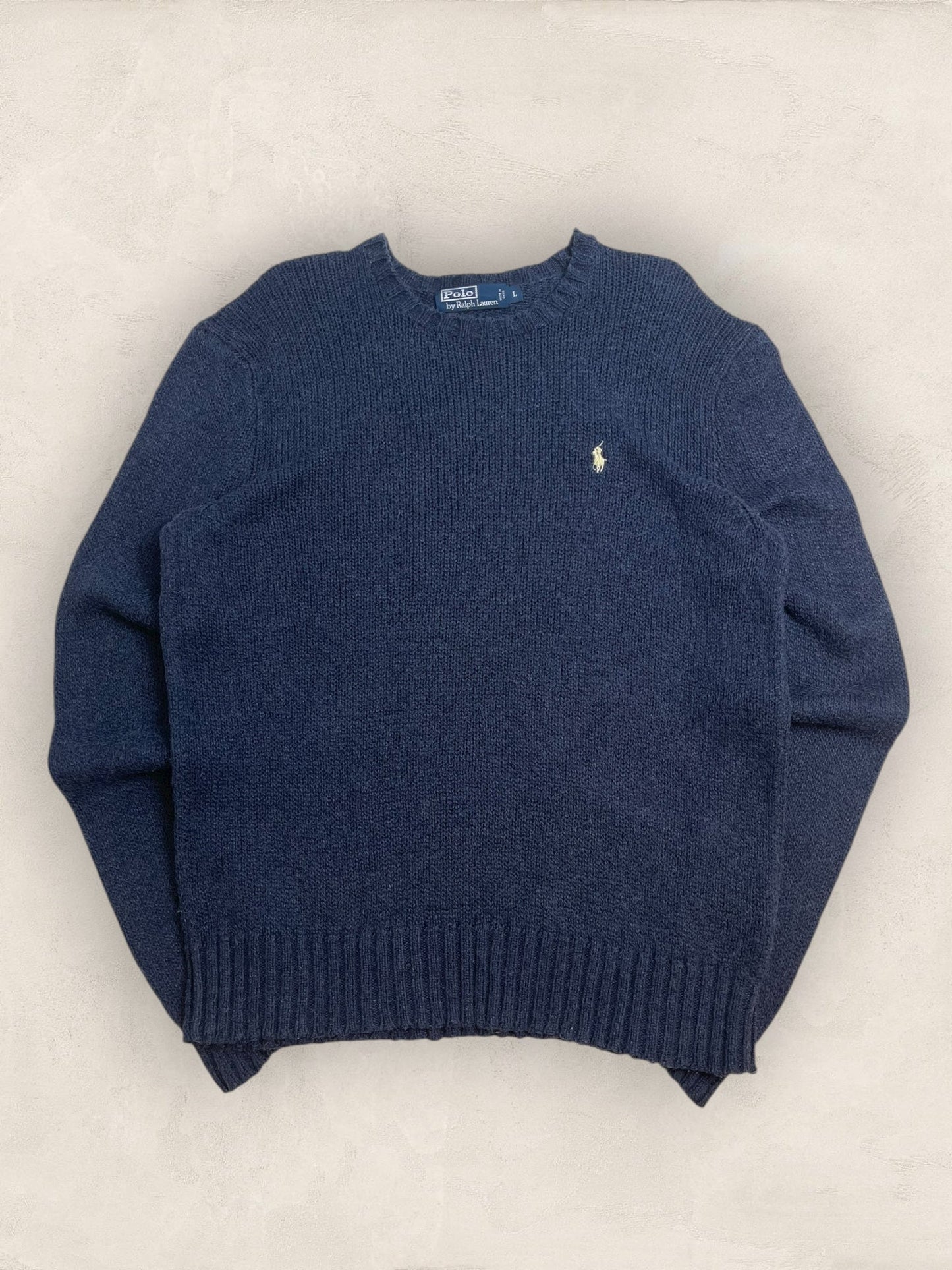 Pull Homme Col Rond Ralph Lauren Bleu Marine Laine L Ref:4064 - Bleu Marine - L - amifrip