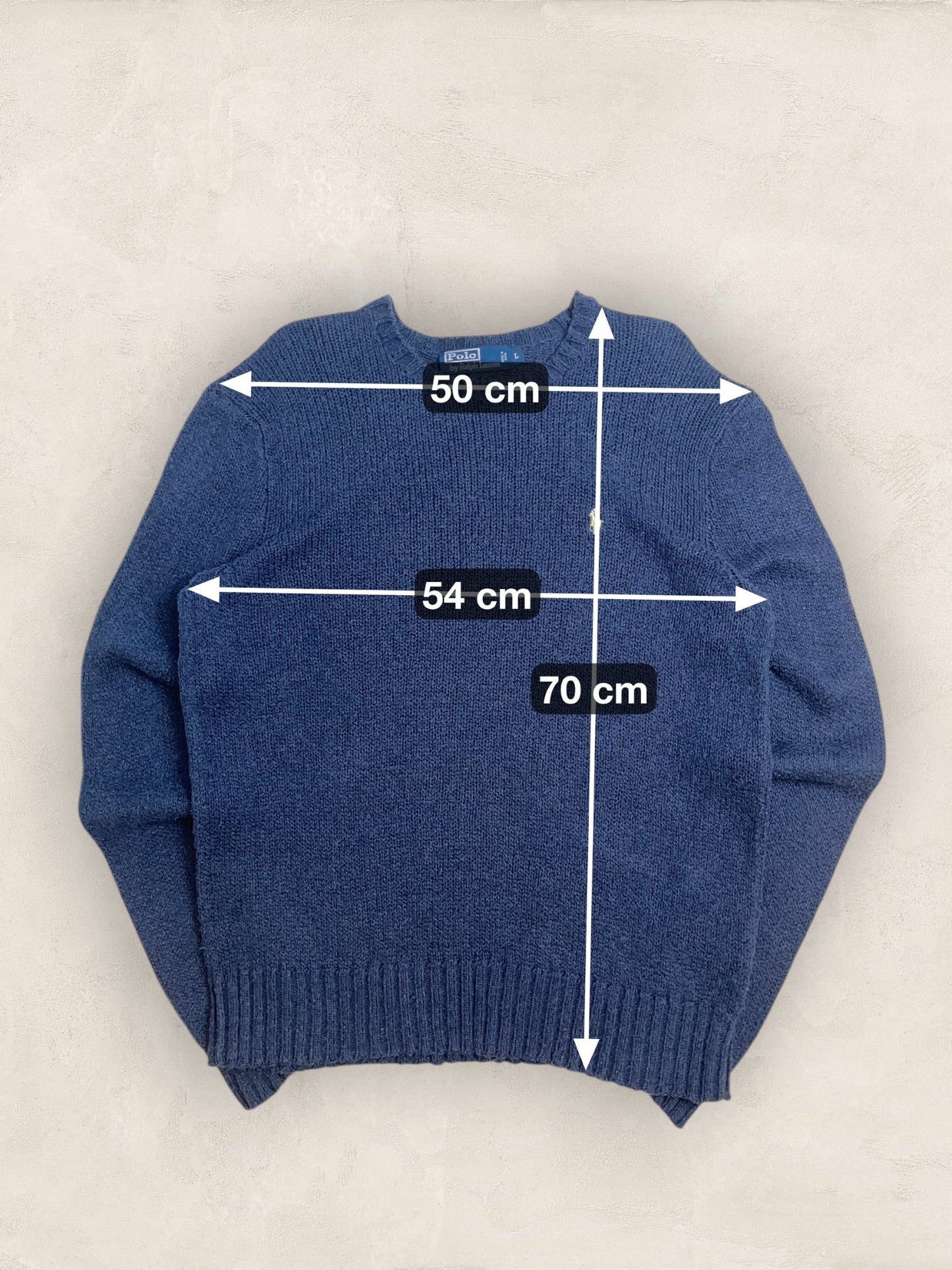 Pull Homme Col Rond Ralph Lauren Bleu Marine Laine L Ref:4064 - Bleu Marine - L - amifrip