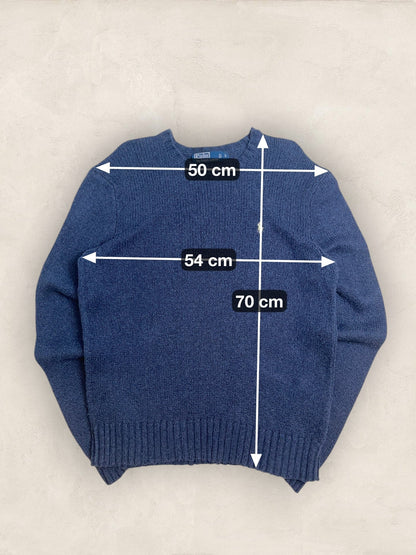 Pull Homme Col Rond Ralph Lauren Bleu Marine Laine L Ref:4064 - Bleu Marine - L - amifrip