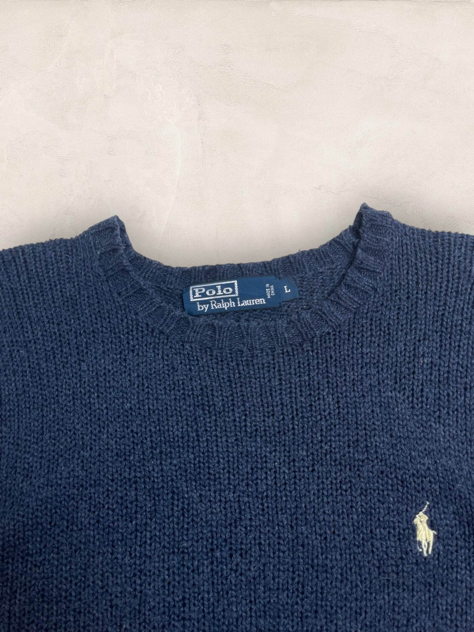 Pull Homme Col Rond Ralph Lauren Bleu Marine Laine L Ref:4064 - Bleu Marine - L - amifrip