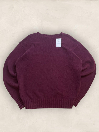 Pull Homme Col Rond Ralph Lauren Bordeaux coton XL Ref:4061 - Bordeaux - XL - amifrip