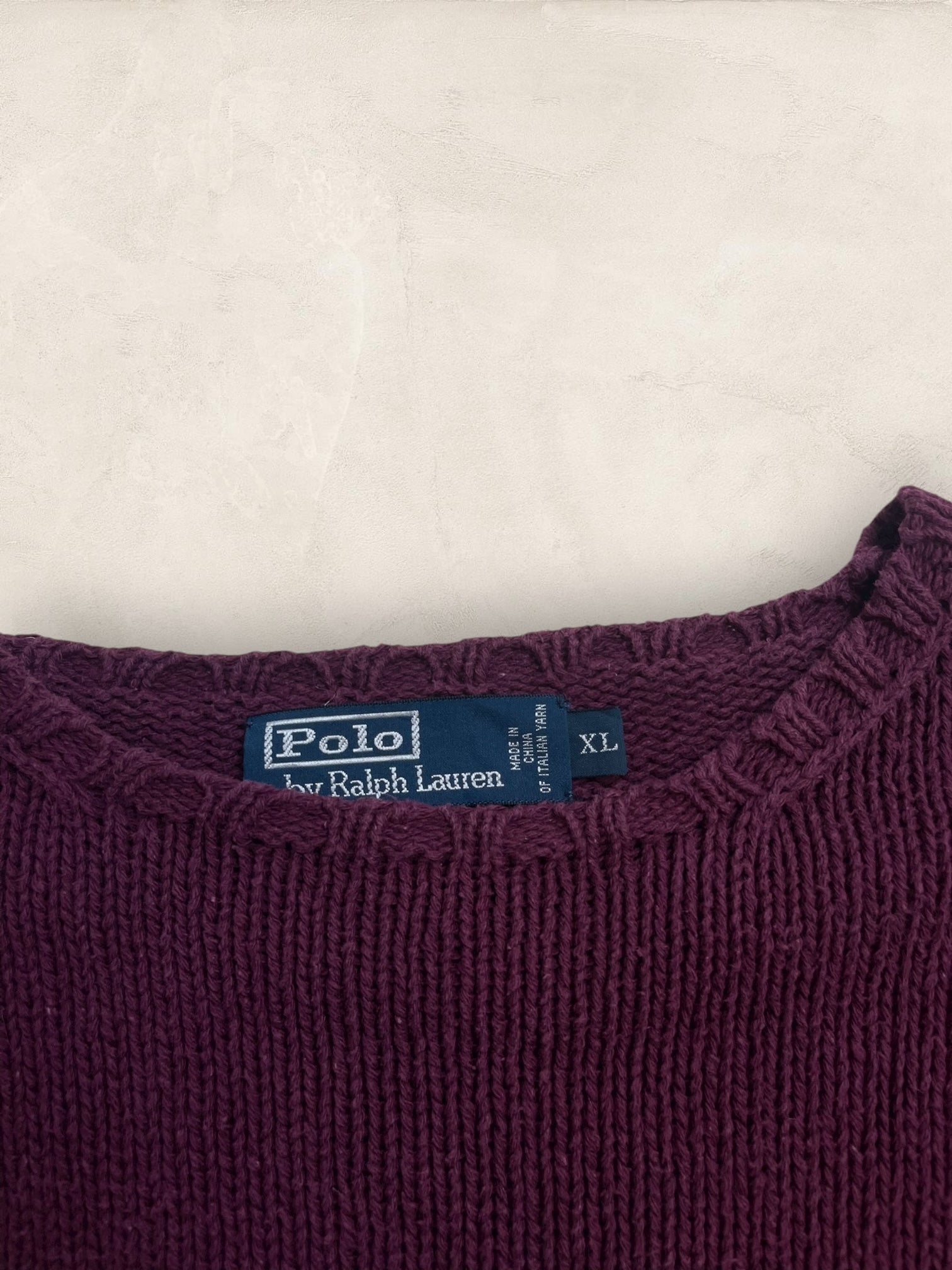Pull Homme Col Rond Ralph Lauren Bordeaux coton XL Ref:4061 - Bordeaux - XL - amifrip