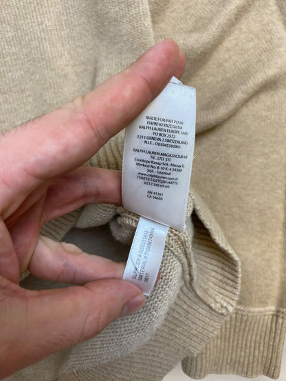 Pull Homme Col Rond Ralph Lauren Creme coton L Ref:4070 - Creme - L - amifrip