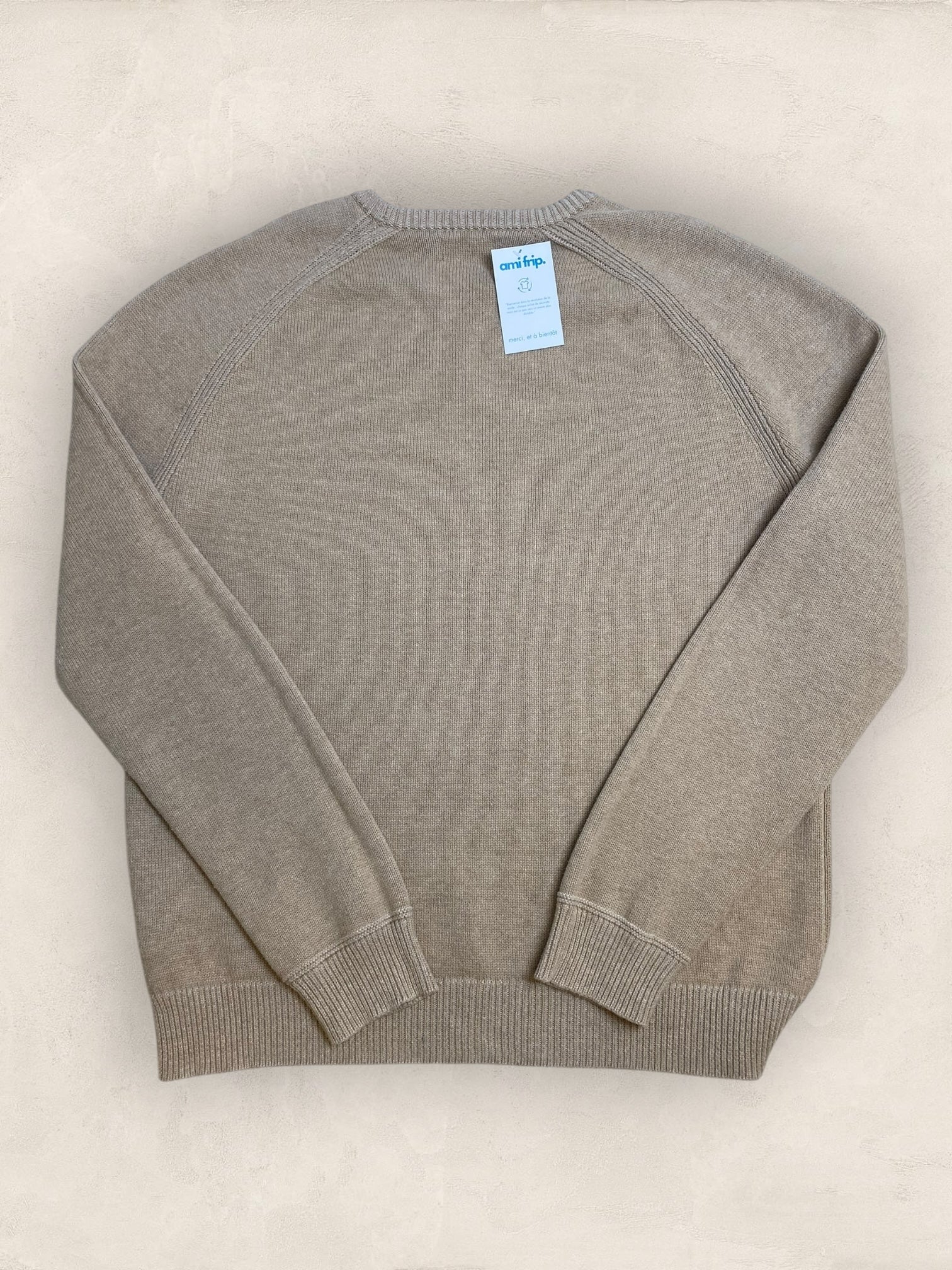 Pull Homme Col Rond Ralph Lauren Creme coton L Ref:4070 - Creme - L - amifrip