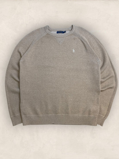 Pull Homme Col Rond Ralph Lauren Creme coton L Ref:4070 - Creme - L - amifrip