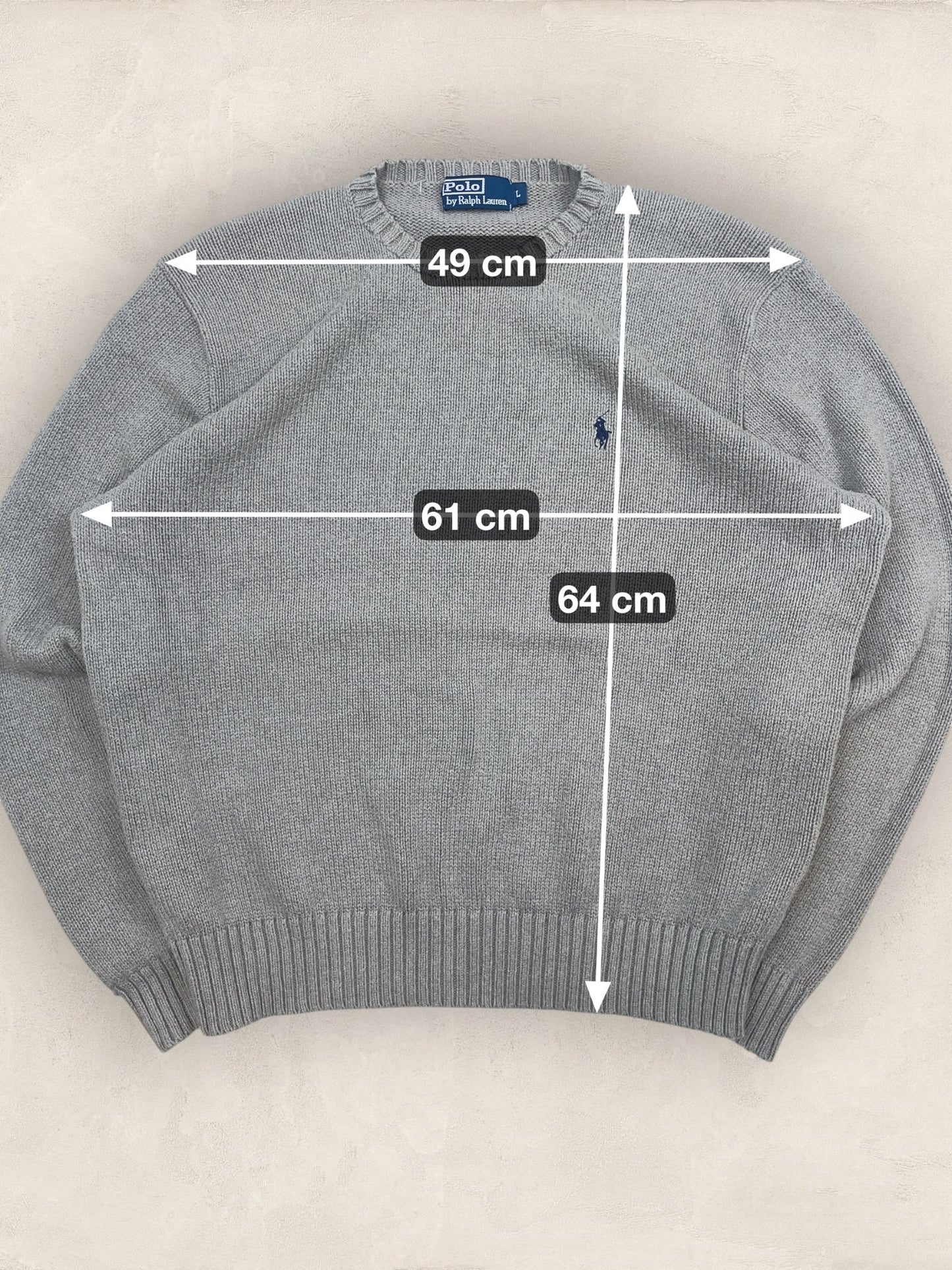 Pull Homme Col Rond Ralph Lauren Gris L Ref:4045 - Gris - L - amifrip