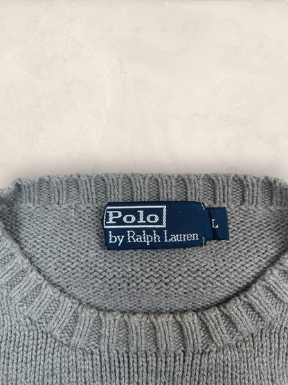 Pull Homme Col Rond Ralph Lauren Gris L Ref:4045 - Gris - L - amifrip