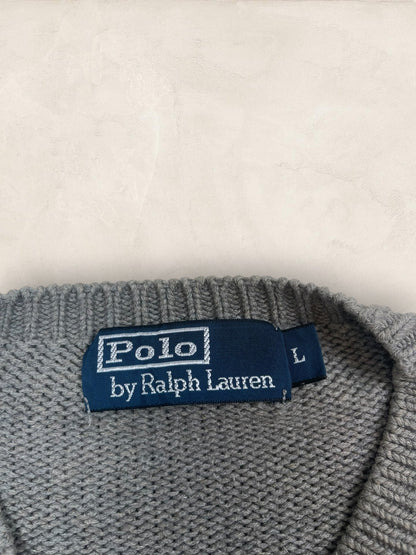 Pull Homme Col Rond Ralph Lauren Gris L Ref:4048 - Gris - L - amifrip
