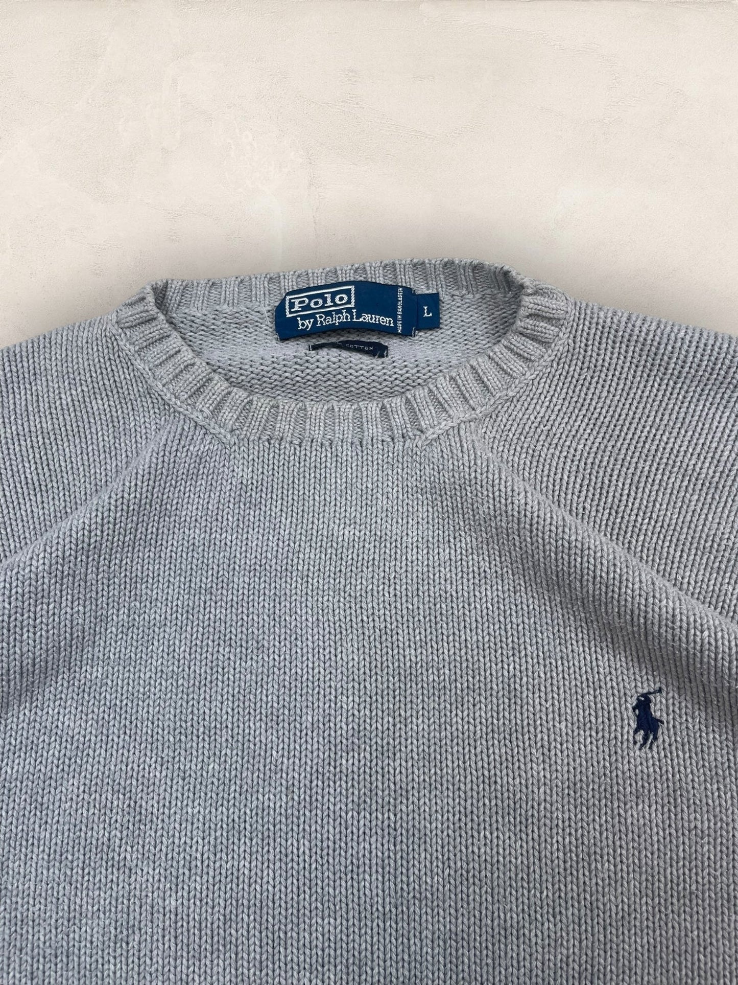Pull Homme Col Rond Ralph Lauren Gris L Ref:4049 - Gris - L - amifrip