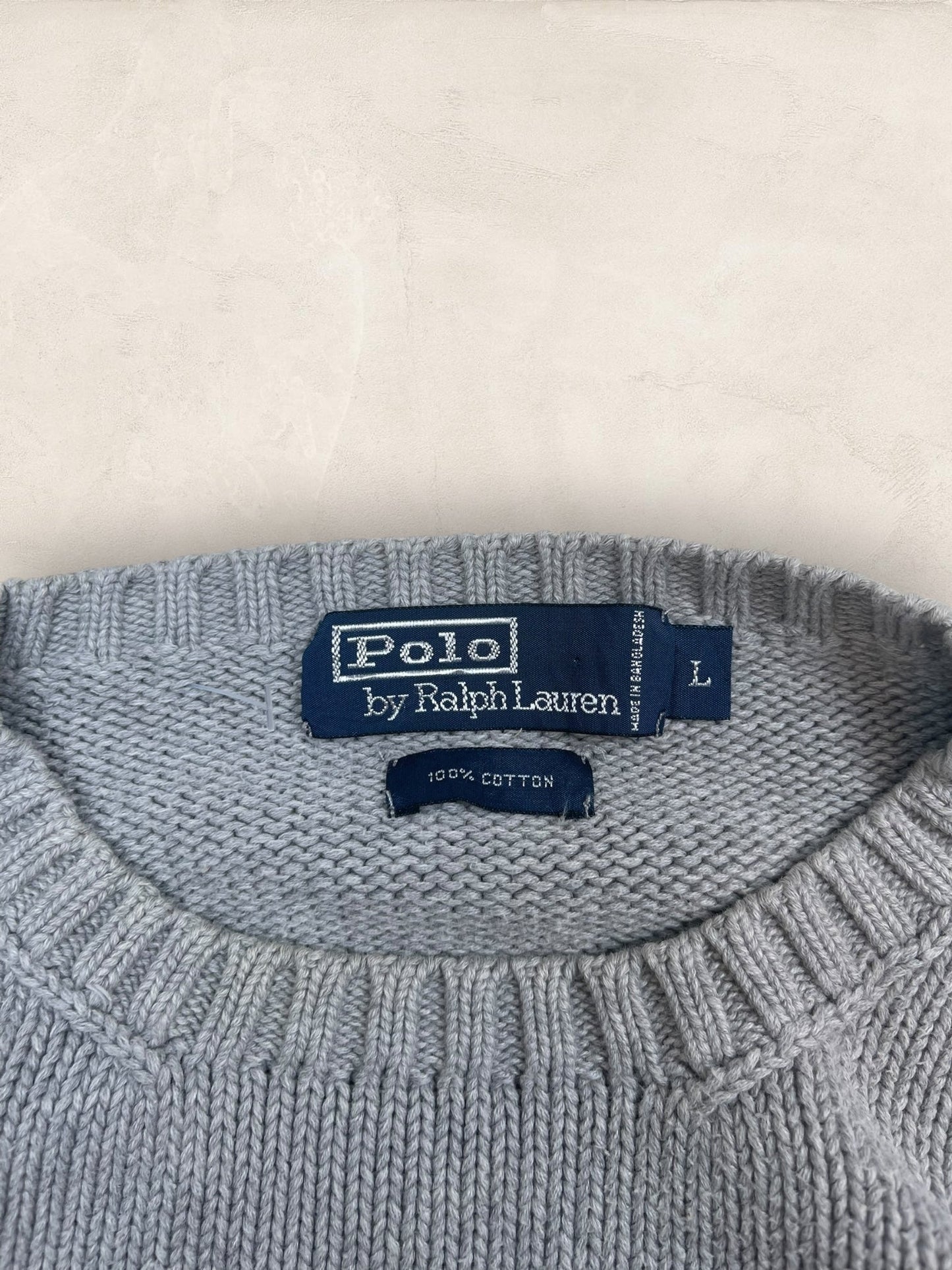 Pull Homme Col Rond Ralph Lauren Gris L Ref:4049 - Gris - L - amifrip