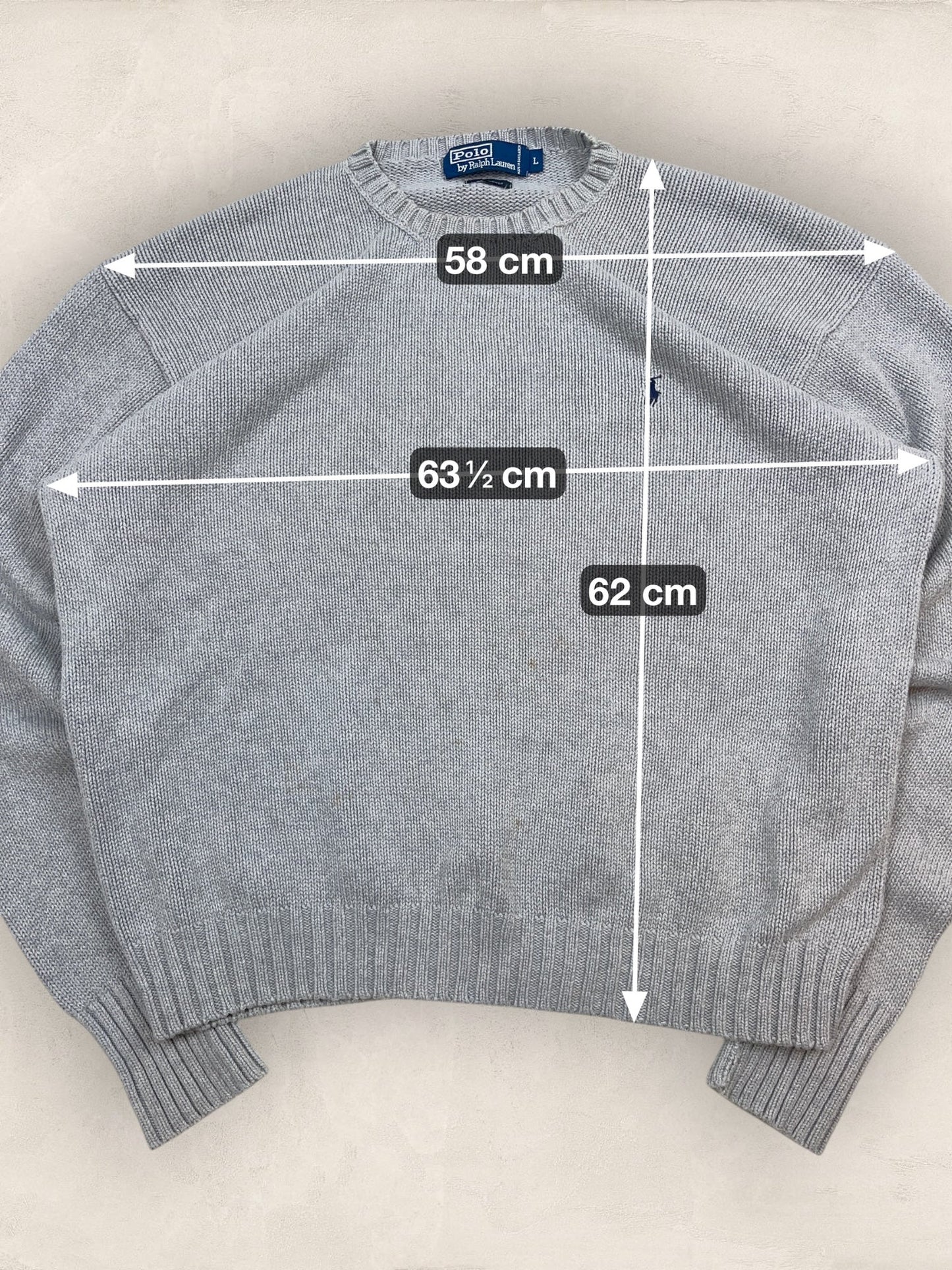 Pull Homme Col Rond Ralph Lauren Gris L Ref:4049 - Gris - L - amifrip