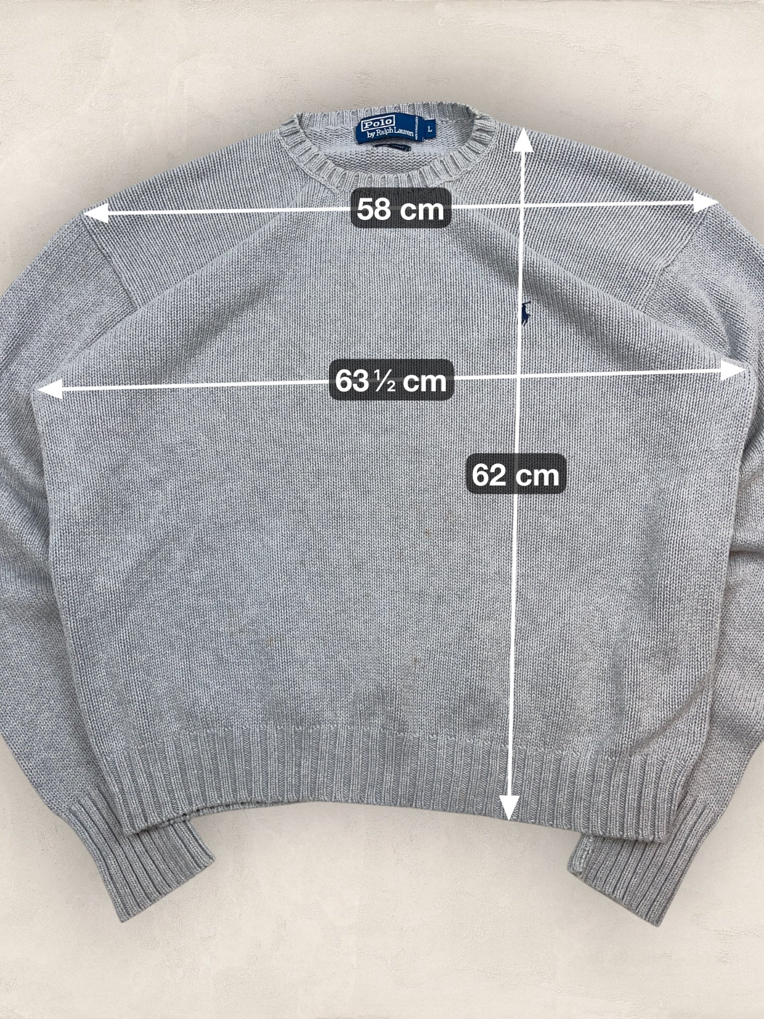 Pull Homme Col Rond Ralph Lauren Gris L Ref:4049 - Gris - L - amifrip