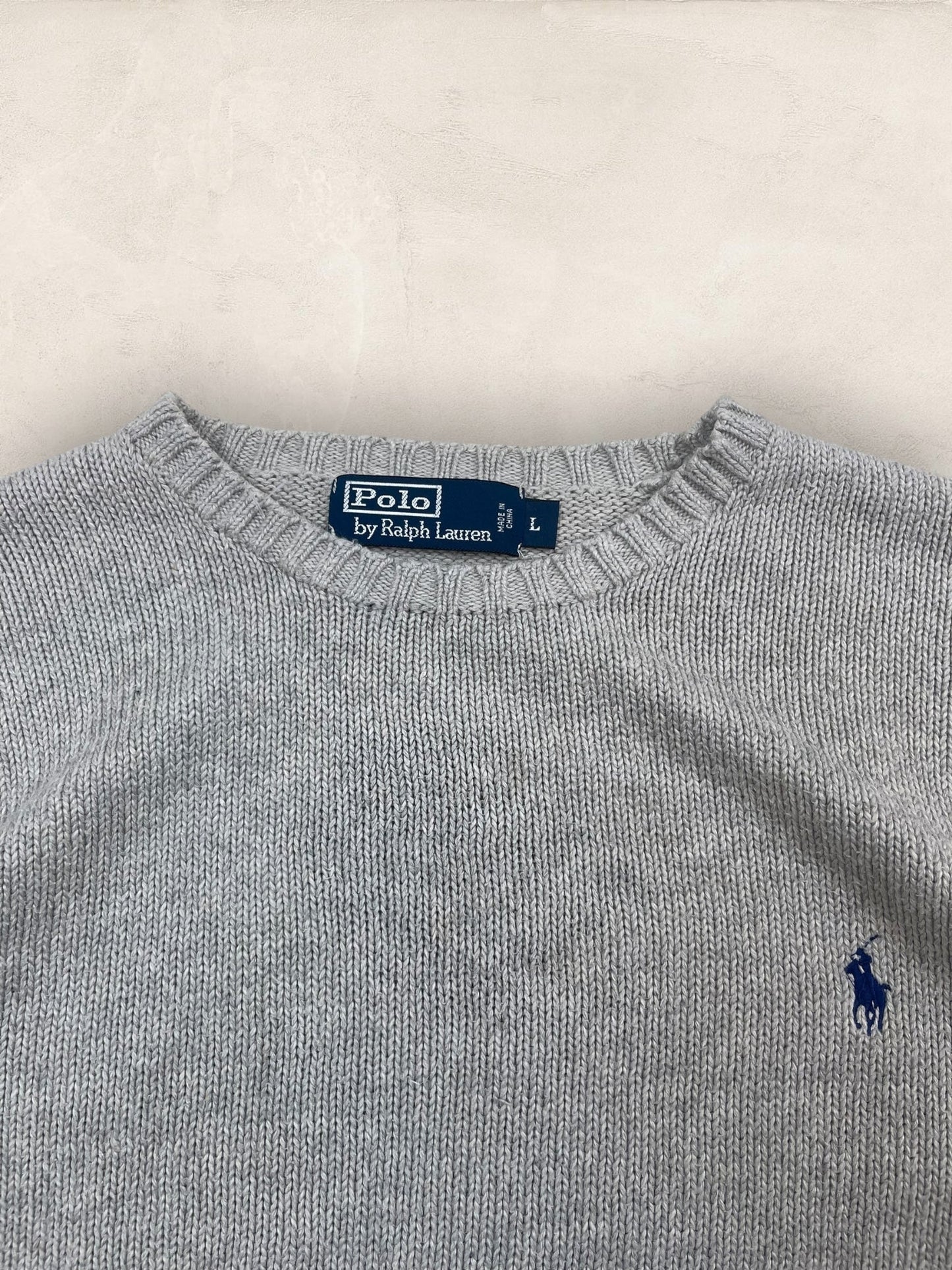 Pull Homme Col Rond Ralph Lauren Gris L Ref:4054 - Gris - L - amifrip