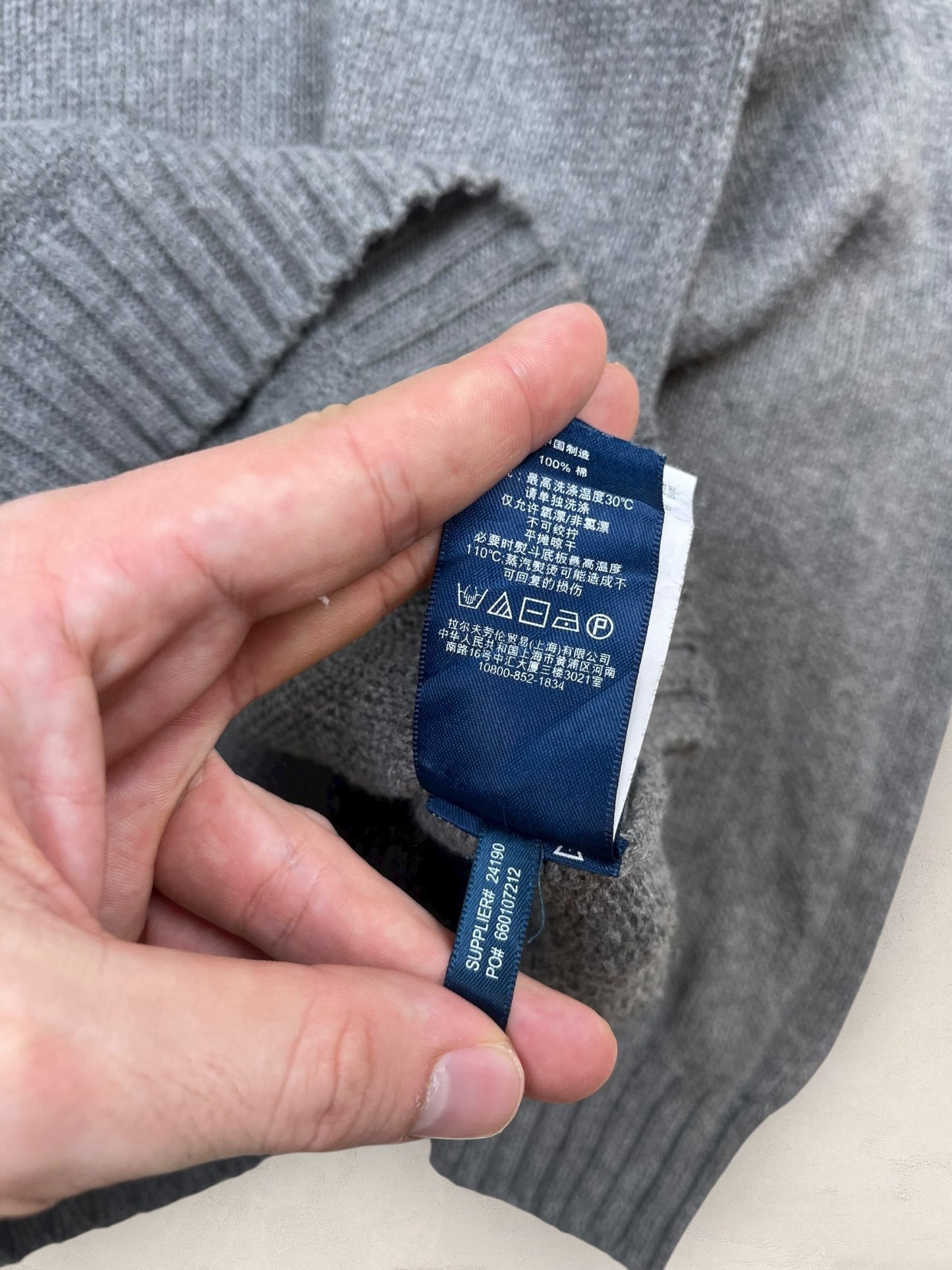 Pull Homme Col Rond Ralph Lauren Gris M Ref:4058 - Gris - M - amifrip