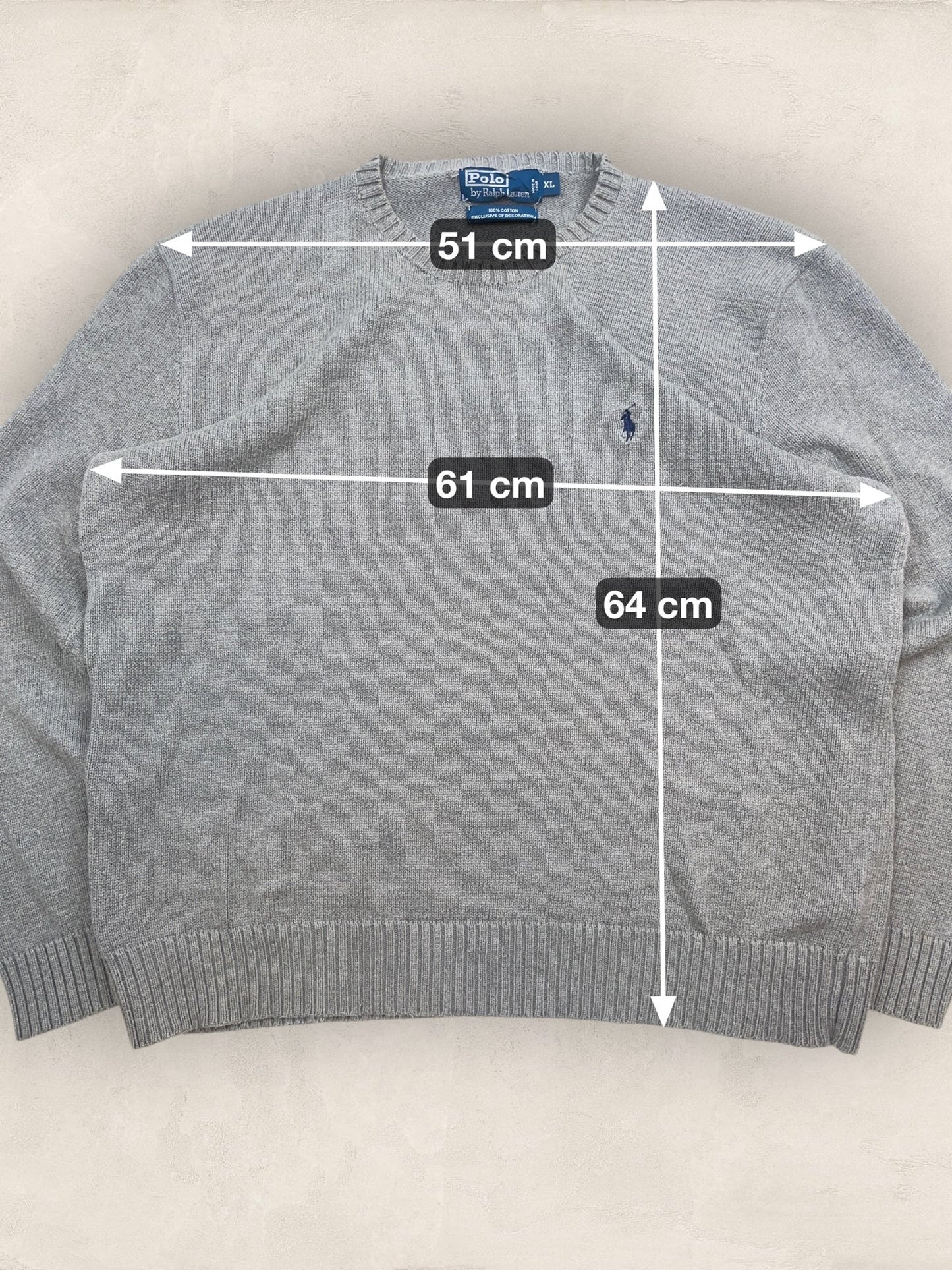 Pull Homme Col Rond Ralph Lauren Gris XL Ref:4055 - Gris - XL - amifrip