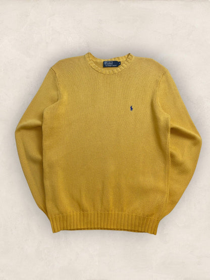 Pull Homme Col Rond Ralph Lauren Jaune S coton Ref:4062 - Jaune - S - amifrip