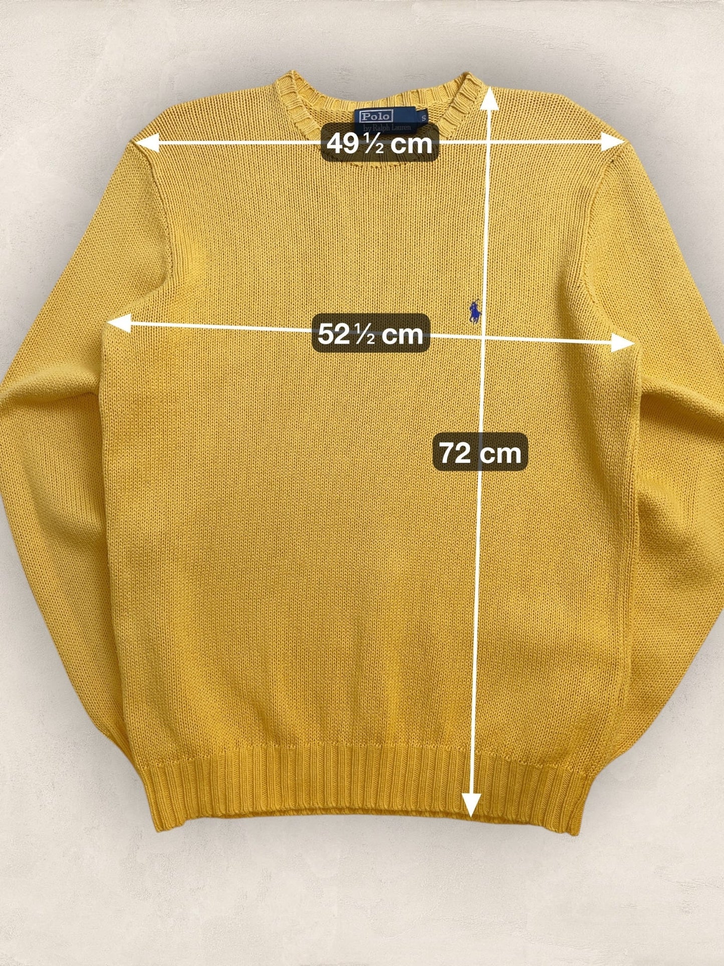 Pull Homme Col Rond Ralph Lauren Jaune S coton Ref:4062 - Jaune - S - amifrip