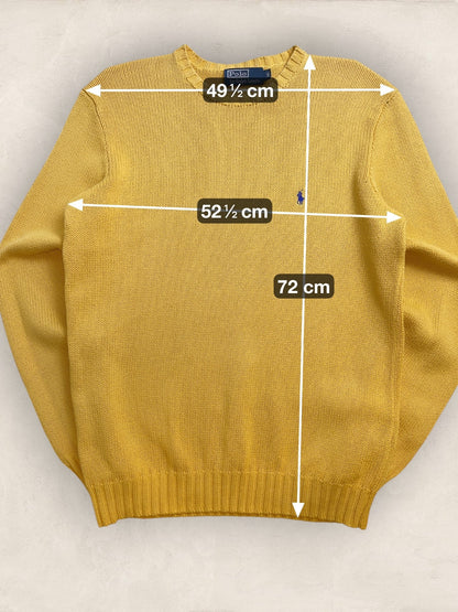 Pull Homme Col Rond Ralph Lauren Jaune S coton Ref:4062 - Jaune - S - amifrip