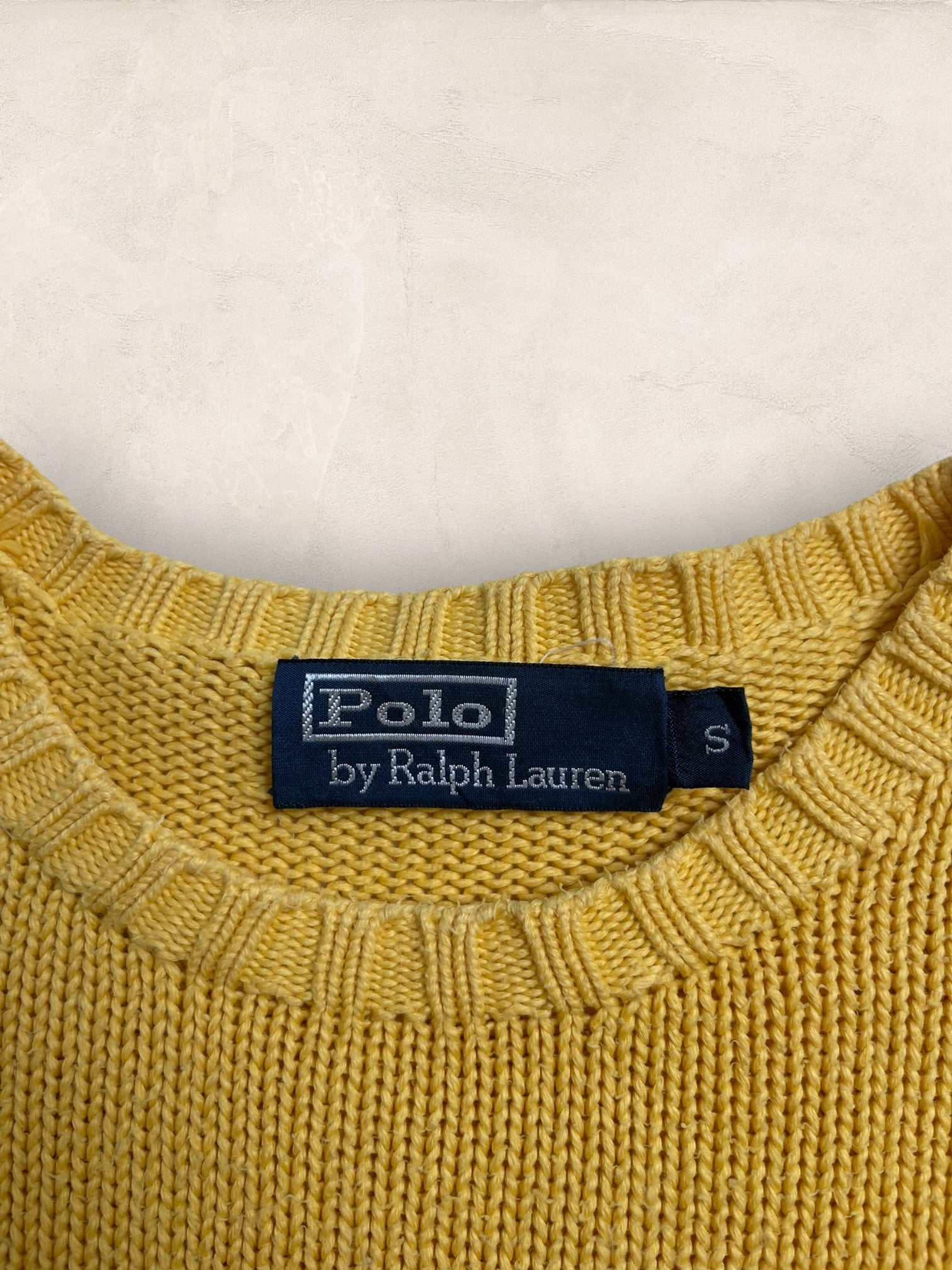 Pull Homme Col Rond Ralph Lauren Jaune S coton Ref:4062 - Jaune - S - amifrip