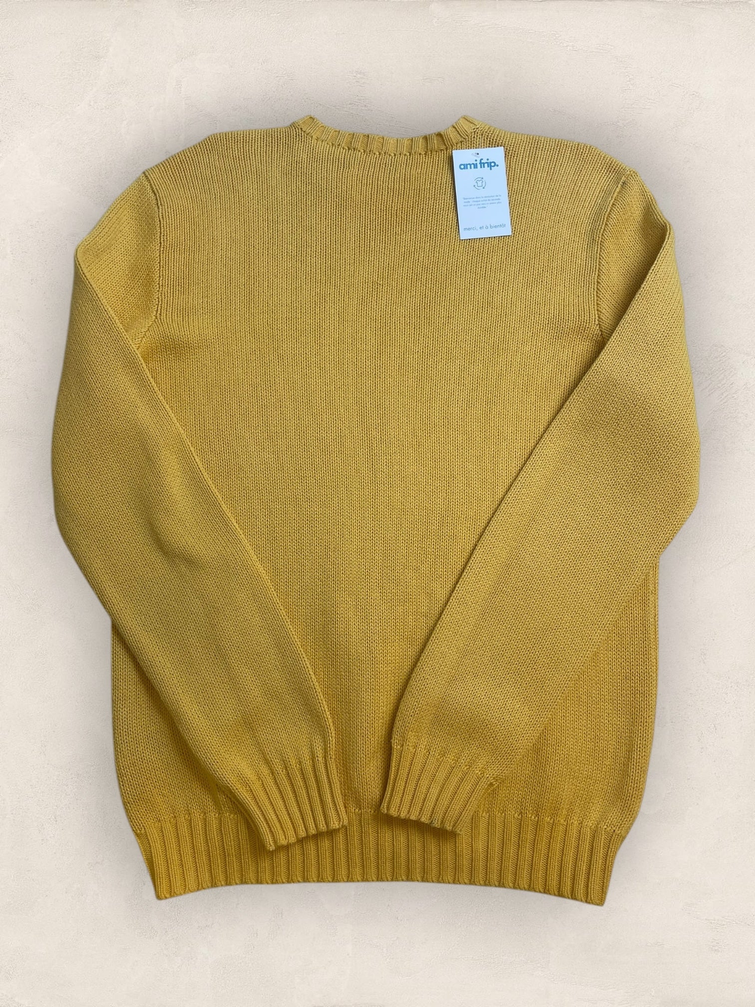 Pull Homme Col Rond Ralph Lauren Jaune S coton Ref:4062 - Jaune - S - amifrip