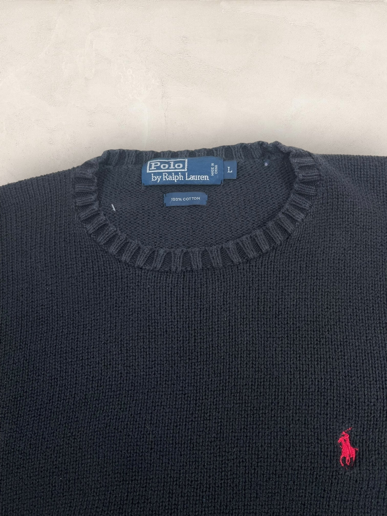 Pull Homme Col Rond Ralph Lauren Noir L coton Ref:4034 - Noir - L - amifrip