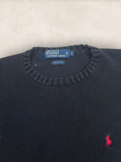 Pull Homme Col Rond Ralph Lauren Noir L coton Ref:4034 - Noir - L - amifrip