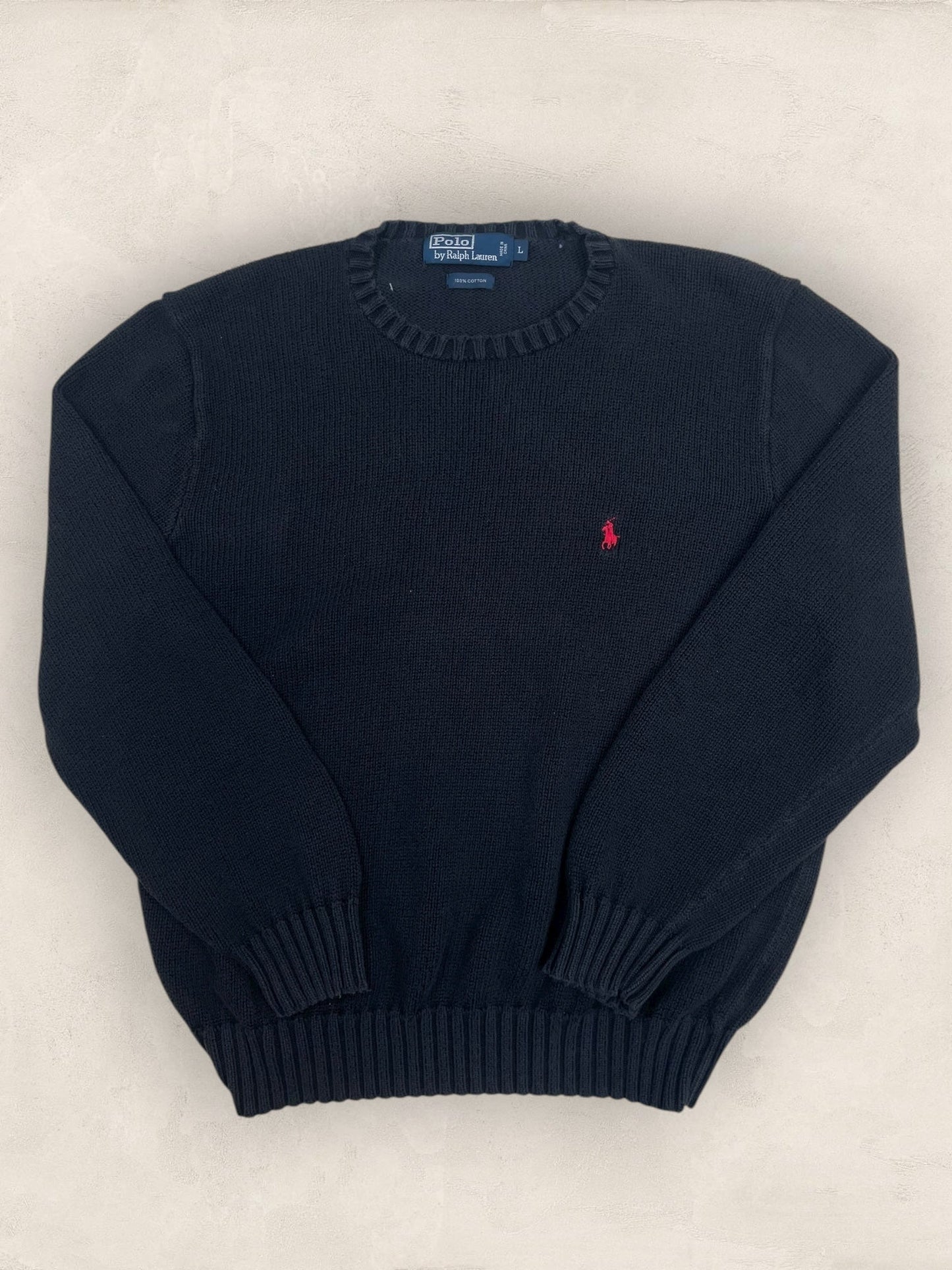 Pull Homme Col Rond Ralph Lauren Noir L coton Ref:4034 - Noir - L - amifrip