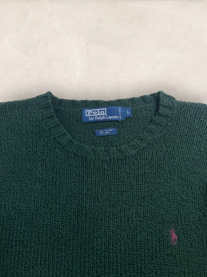 Pull Homme Col Rond Ralph Lauren Vert coton L Ref:4063 - Vert - L - amifrip