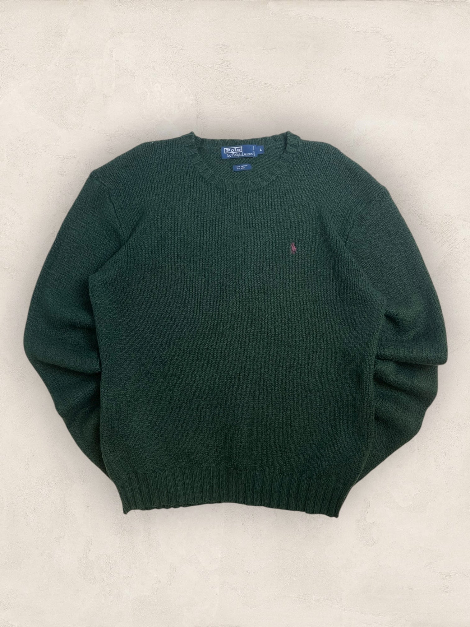 Pull Homme Col Rond Ralph Lauren Vert coton L Ref:4063 - Vert - L - amifrip