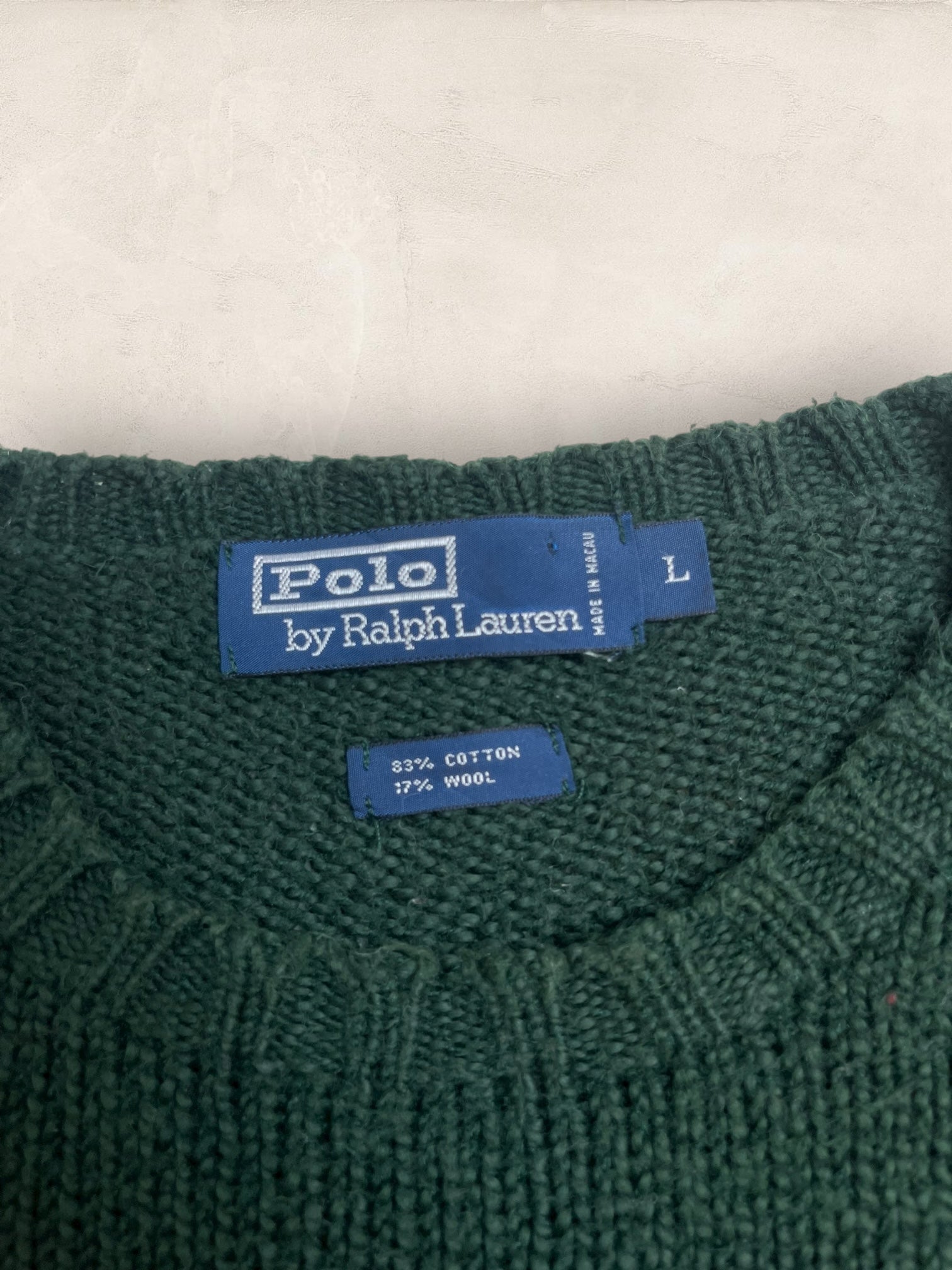 Pull Homme Col Rond Ralph Lauren Vert coton L Ref:4063 - Vert - L - amifrip