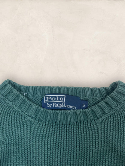 Pull Homme Col Rond Ralph Lauren Vert S Coton Ref:4042 - Vert - S - amifrip