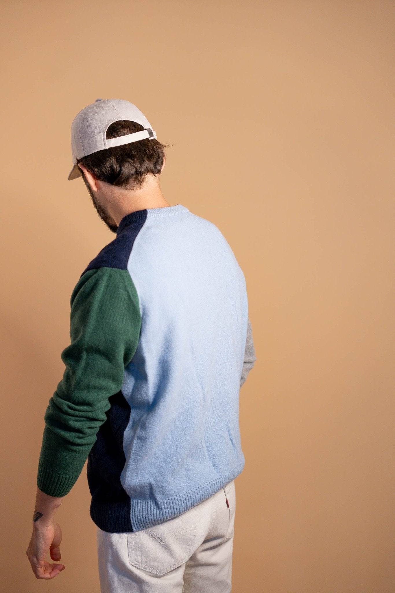 Pull Lacoste Homme 451 - BLEU/VERT/GRIS - M - amifrip - Friperie en ligne et vêtements vintage