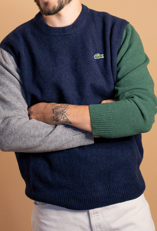 Pull Lacoste Homme 451 - BLEU/VERT/GRIS - M - amifrip - Friperie en ligne et vêtements vintage