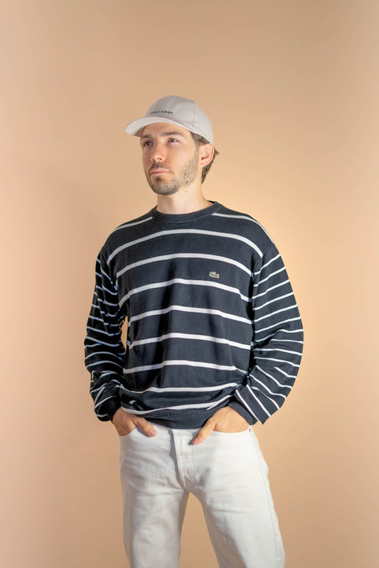 Pull Lacoste Homme à Rayures 425 - NOIR - L - amifrip - Friperie en ligne et vêtements vintage