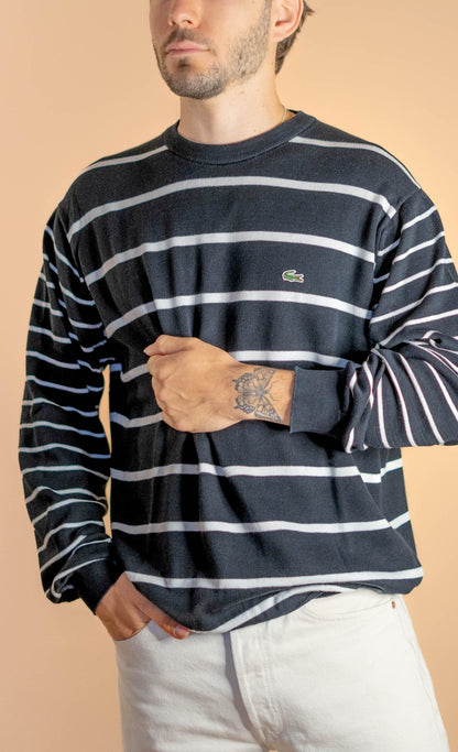 Pull Lacoste Homme à Rayures 425 - NOIR - L - amifrip - Friperie en ligne et vêtements vintage