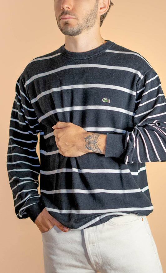 Pull Lacoste Homme à Rayures 425 - NOIR - L - amifrip - Friperie en ligne et vêtements vintage