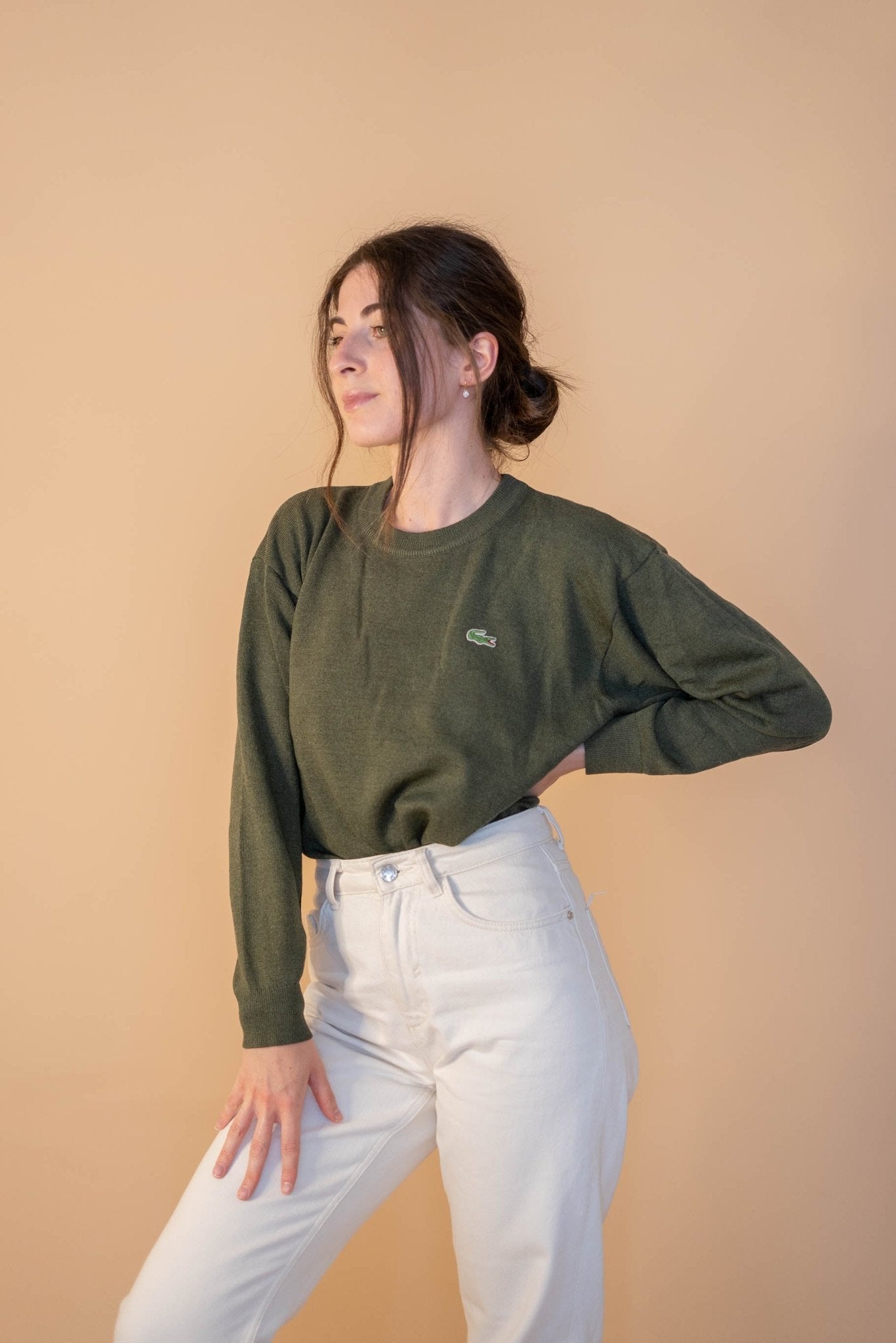 Pull Lacoste Vintage Femme 405 - KAKI - S - amifrip - Friperie en ligne et vêtements vintage