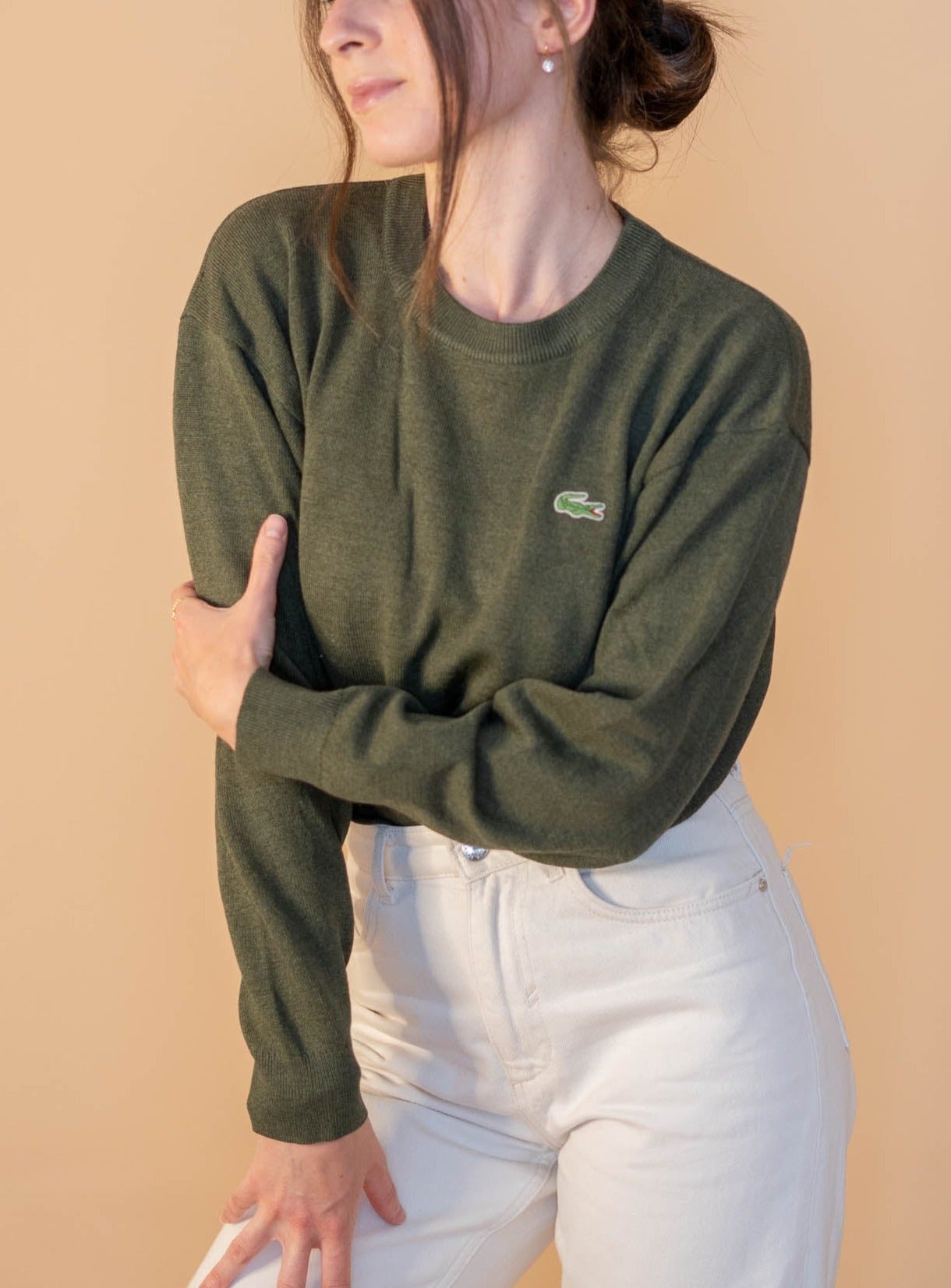 Pull Lacoste Vintage Femme 405 - KAKI - S - amifrip - Friperie en ligne et vêtements vintage