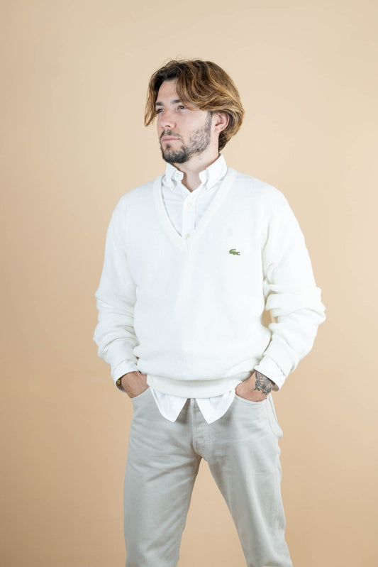 Pull Lacoste Vintage ref: 1261 - BLANC - M - amifrip - Friperie en ligne et vêtements vintage