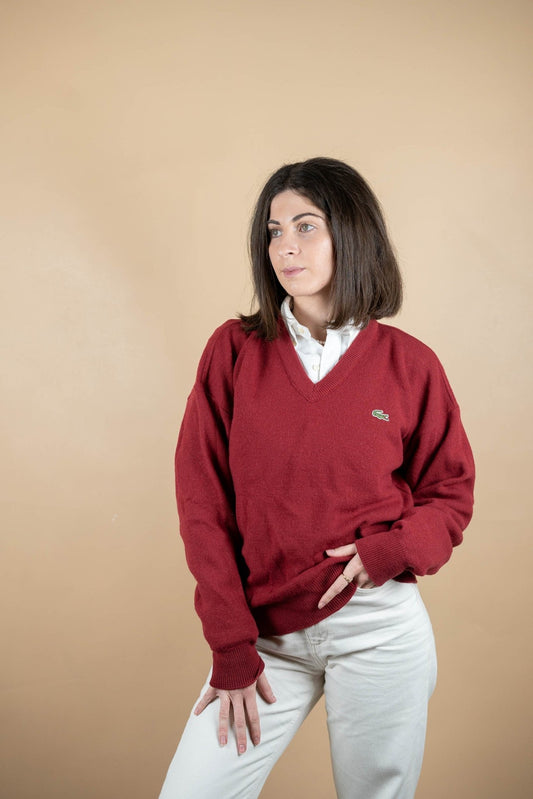 Pull Lacoste Vintage ref: 1618 - ROUGE - M - amifrip - Friperie en ligne et vêtements vintage