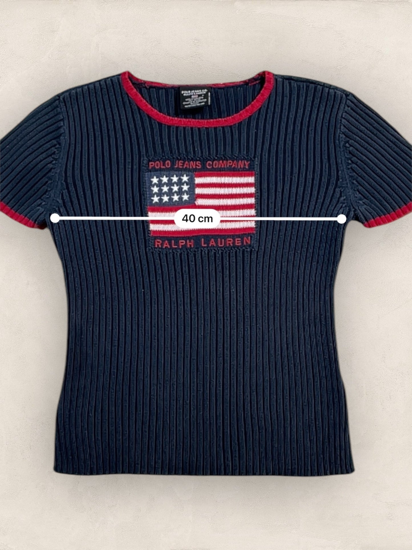 Pull manches courtes Ralph Lauren Flag/Drapeau américain ref: 2580 - NOIR - L - amifrip - Friperie en ligne et vêtements vintage