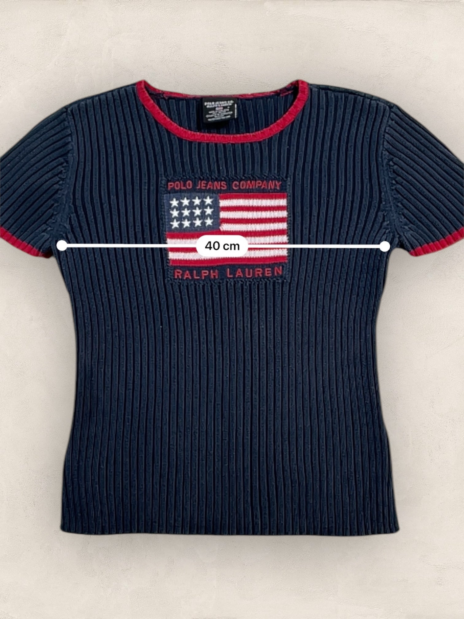 Pull manches courtes Ralph Lauren Flag/Drapeau américain ref: 2580 - NOIR - L - amifrip - Friperie en ligne et vêtements vintage