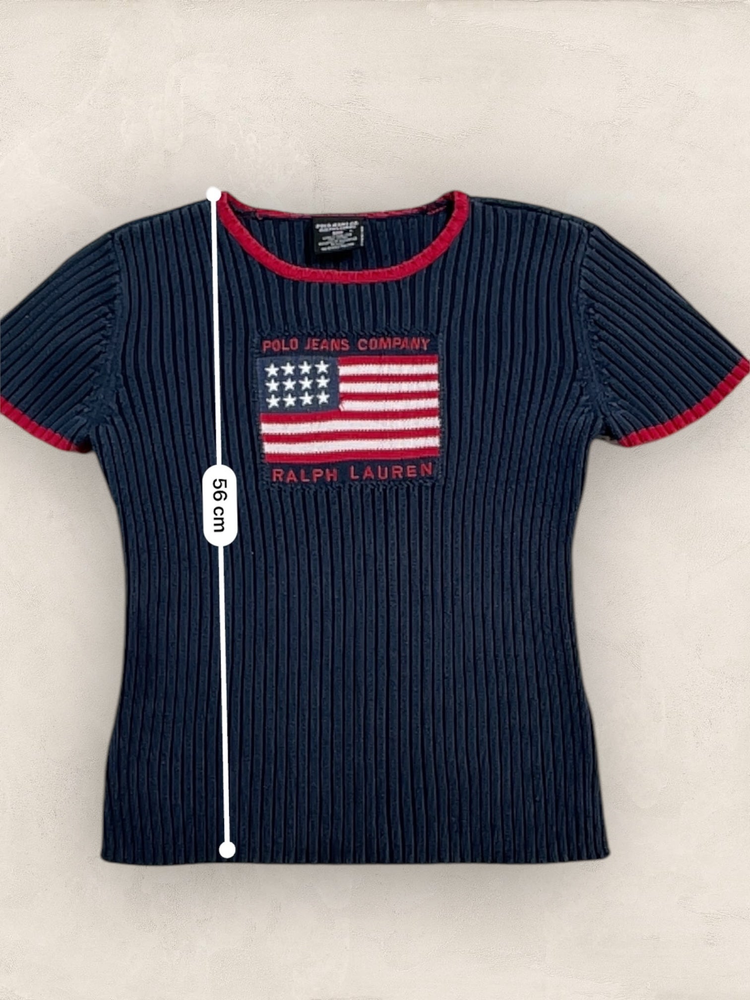Pull manches courtes Ralph Lauren Flag/Drapeau américain ref: 2580 - NOIR - L - amifrip - Friperie en ligne et vêtements vintage