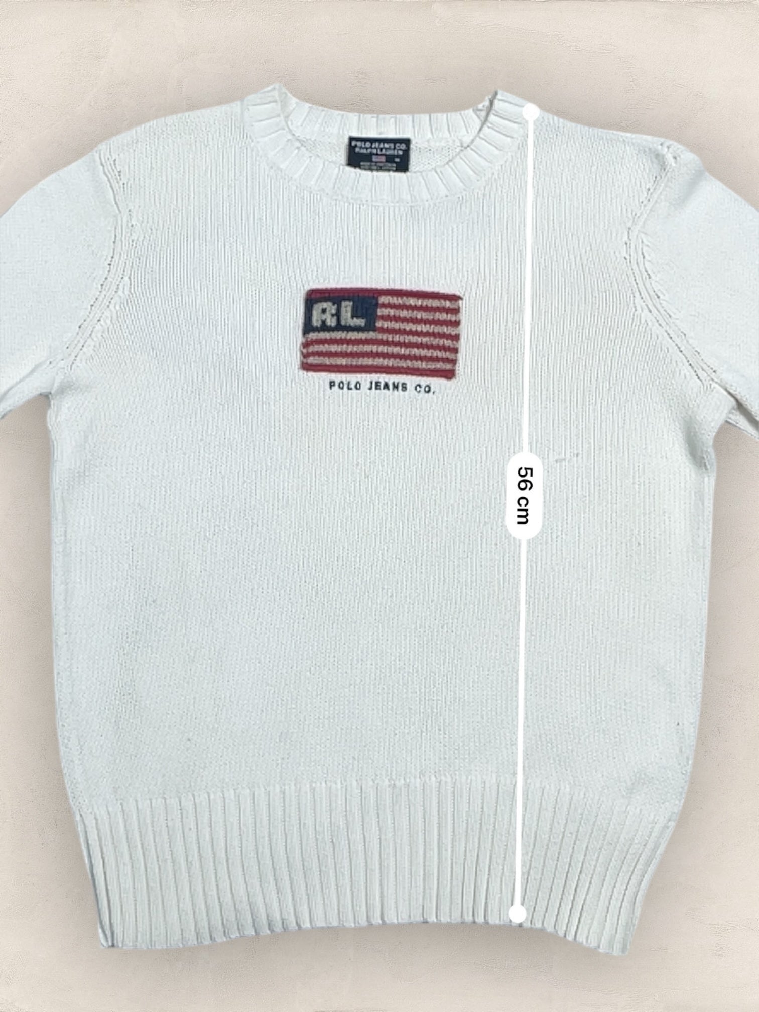 Pull Ralph Lauren Flag/Drapeau Americain Blanc M Femme Ref : 2594 - Blanc - M - amifrip - Friperie en ligne et vêtements vintage