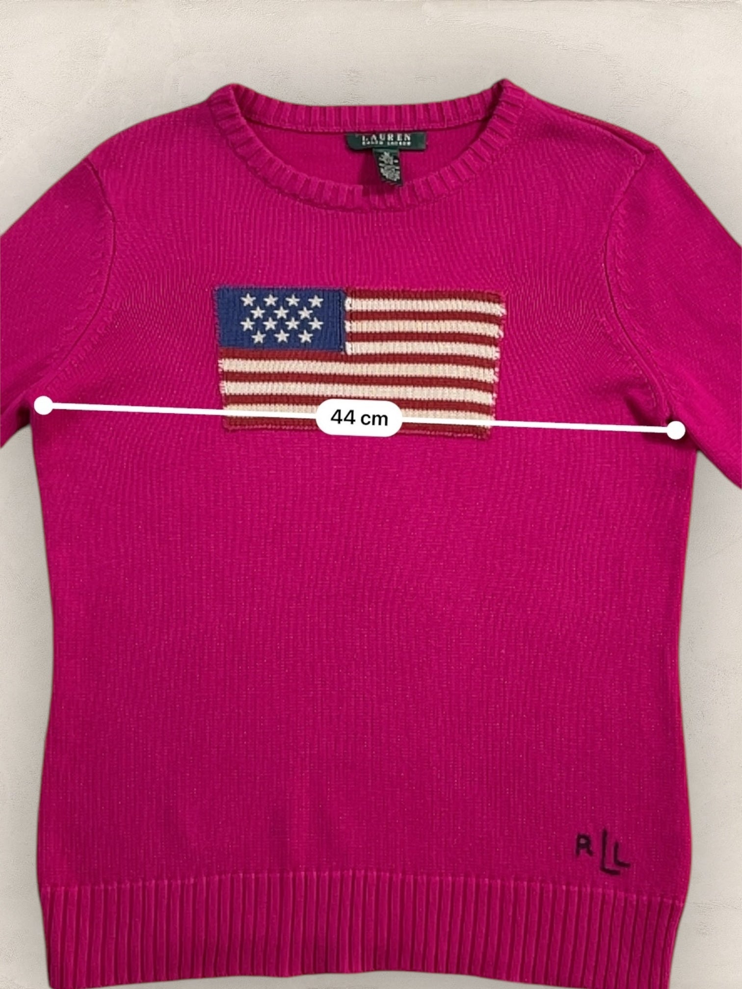 Pull Ralph Lauren Flag/Drapeau américain ref: 2577 - ROSE - M - amifrip - Friperie en ligne et vêtements vintage
