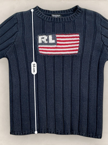 Pull Ralph Lauren Flag/Drapeau américain ref: 2581 - NOIR - M - amifrip - Friperie en ligne et vêtements vintage